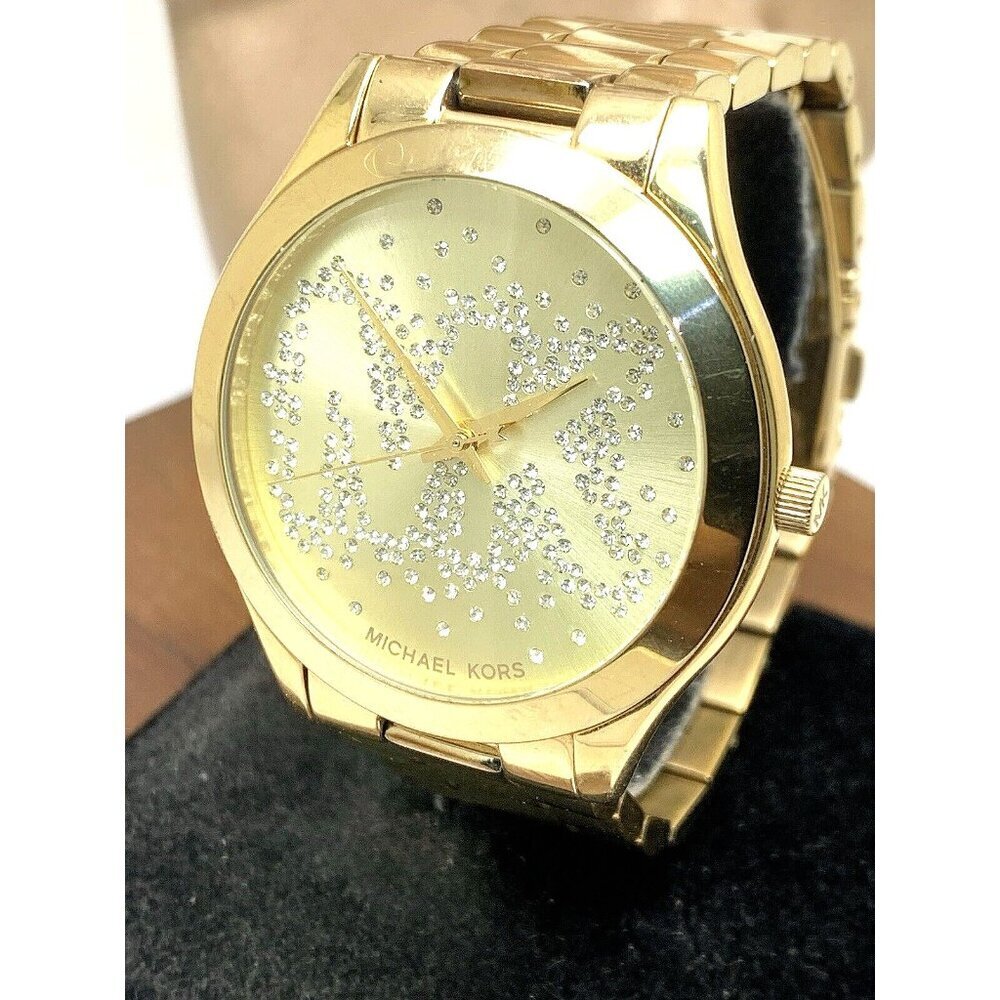 Michael Kors Women's Watch MK3590 Slim Runway Quartz Gold Stainless Steel 42mm